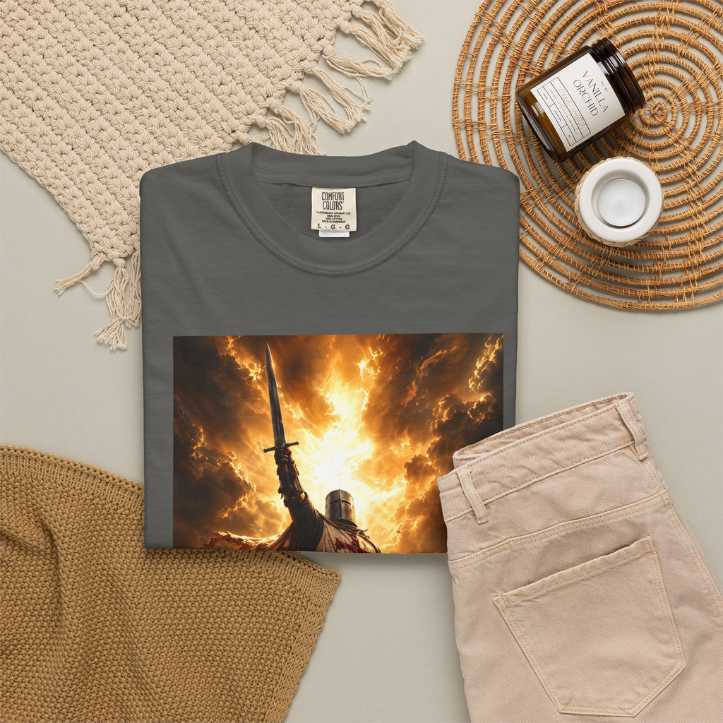 Viking Warrior Graphic T-Shirt — Fiery Norse Battle Scene