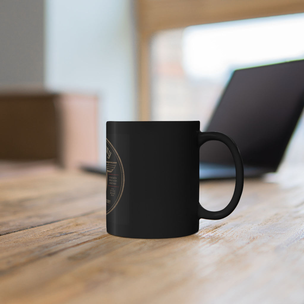 Germany Eagle Crest Mug | Vintage Coat of Arms Black Ceramic