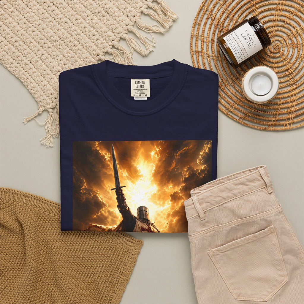 Viking Warrior Graphic T-Shirt — Fiery Norse Battle Scene