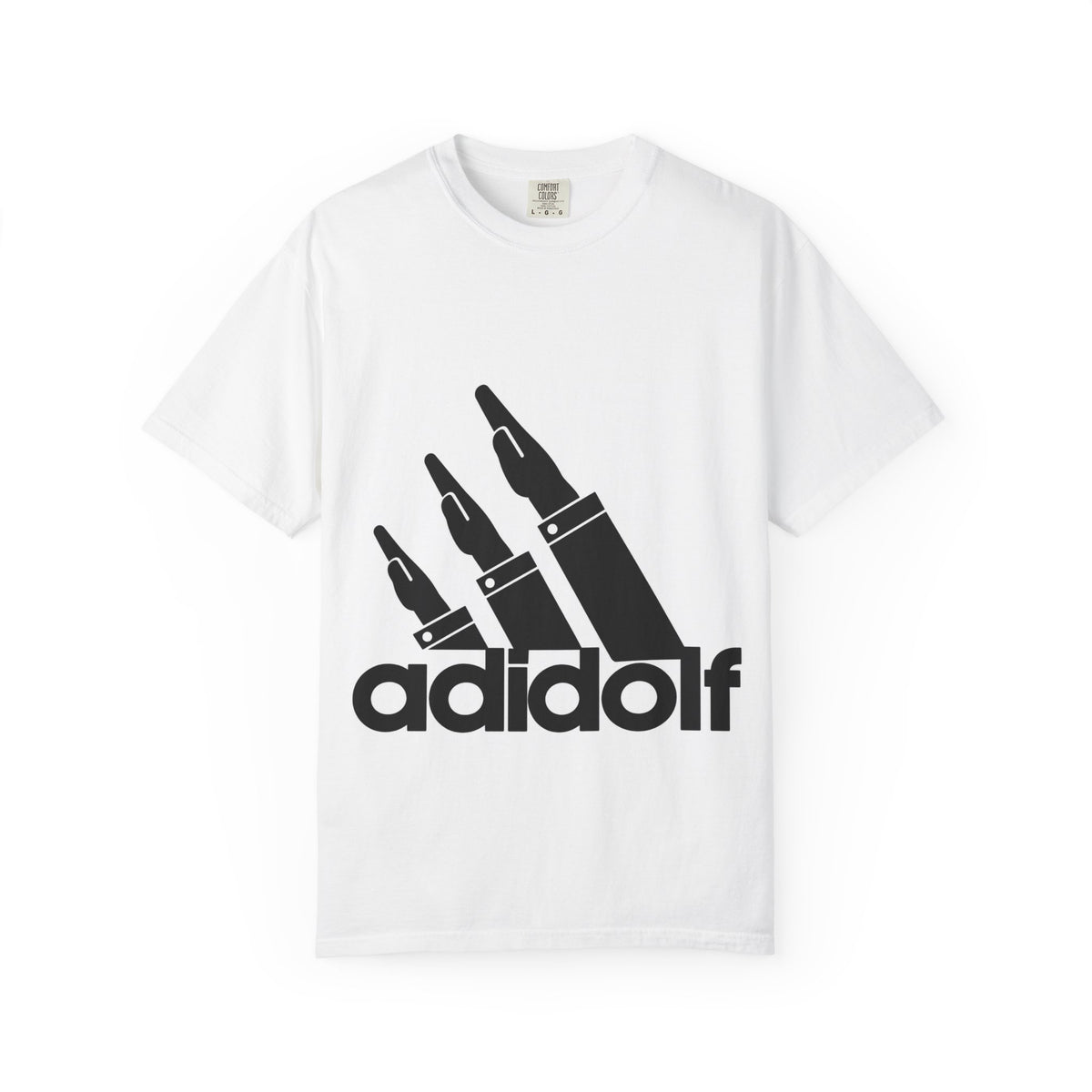 Controversial Parody Tee — "adidolf" Satirical Logo T‑Shirt