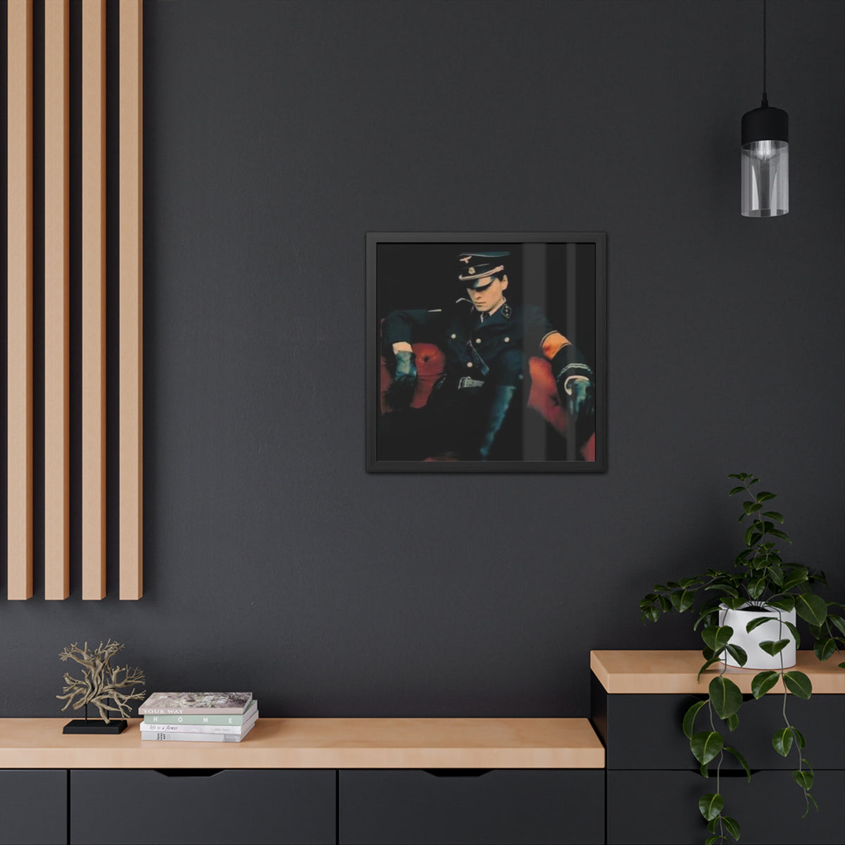 Framed Poster — Vintage Military-Style Noir Portrait Art Print