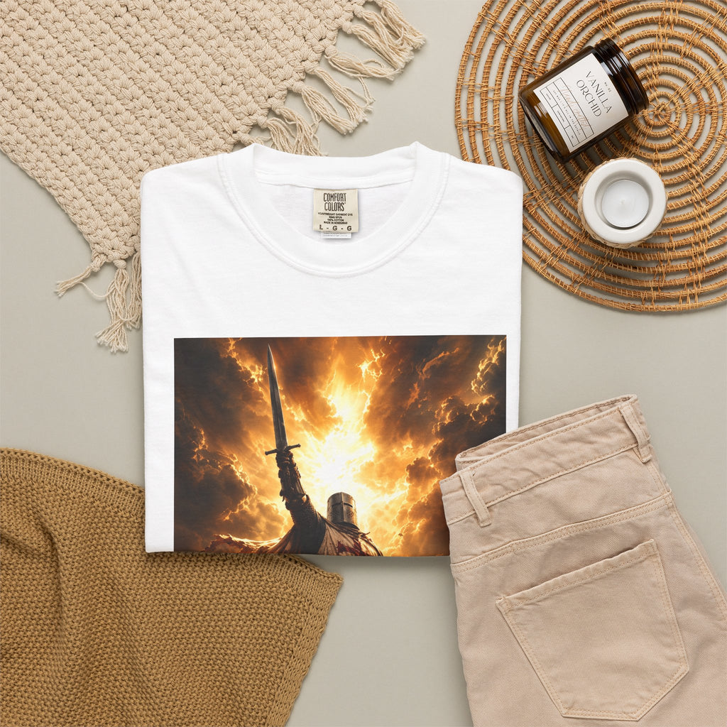 Viking Warrior Graphic T-Shirt — Fiery Norse Battle Scene