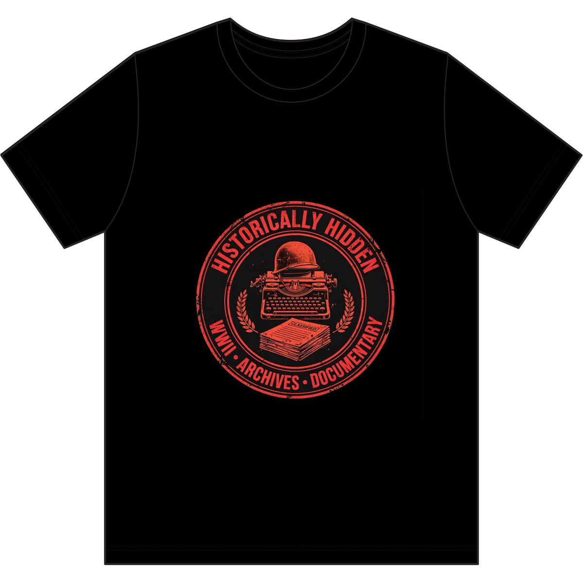 Historically Hidden Archives T-Shirt – Vintage Typewriter Logo Tee