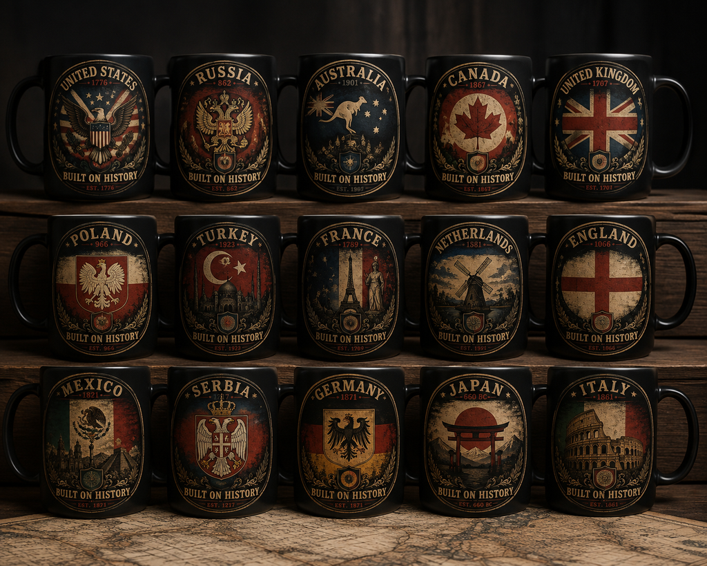 New Vintage Built on History Mugs