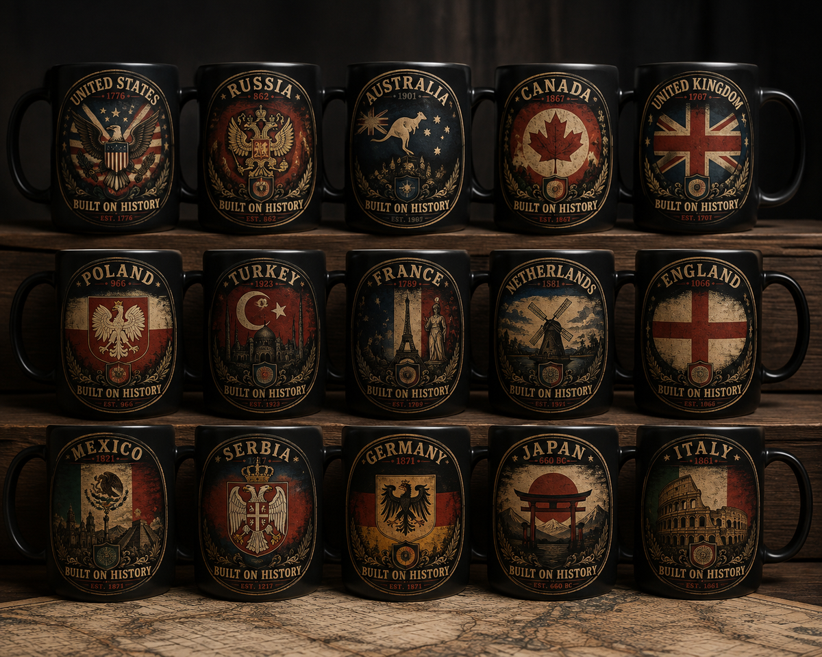 New Vintage Built on History Mugs