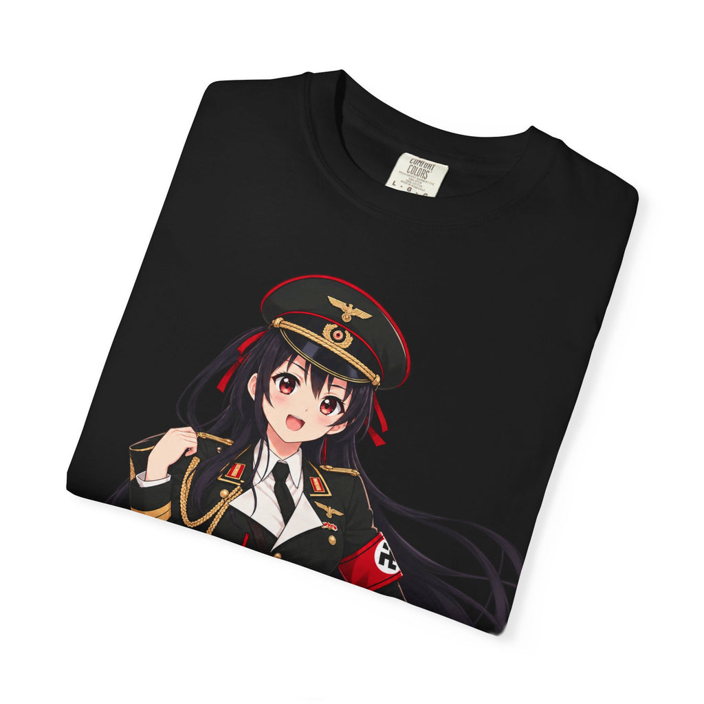 Anime Girl Military Uniform T-Shirt — Cute Officer Character Tee