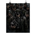 Dark Military Art Poster — Stoic Commander & Soldiers Matte Vertical Print