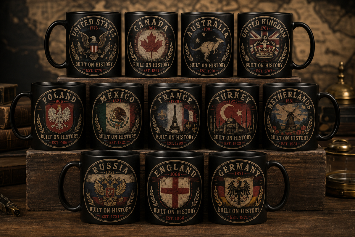 New Vintage Built on History Mugs
