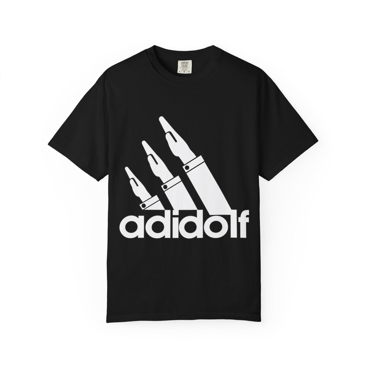 Controversial Parody Tee — "adidolf" Satirical Logo T‑Shirt