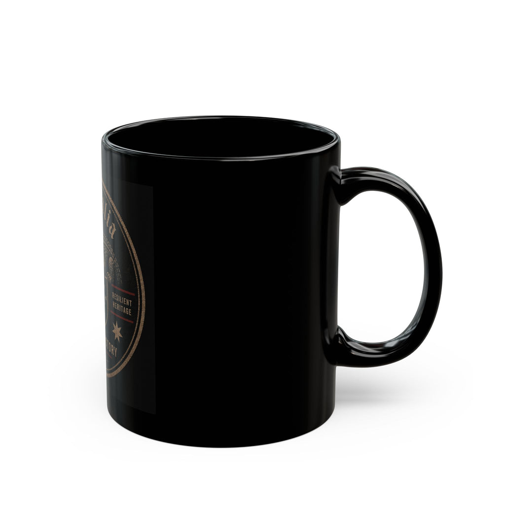 Australia Crocodile Emblem Black Mug – "Built on History" 11oz/15oz