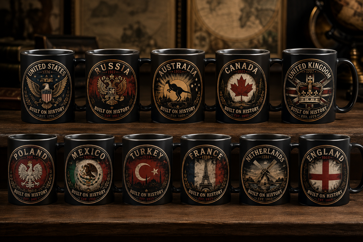 New Vintage Built on History Mugs