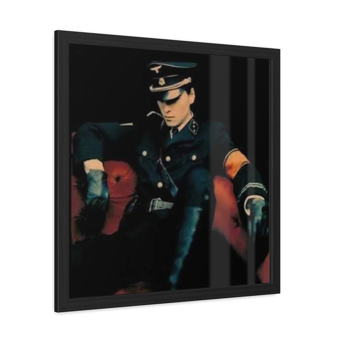 Framed Poster — Vintage Military-Style Noir Portrait Art Print