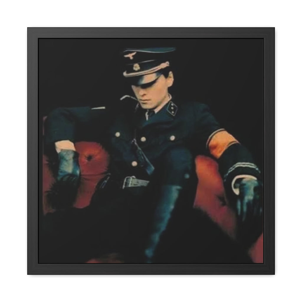 Framed Poster — Vintage Military-Style Noir Portrait Art Print