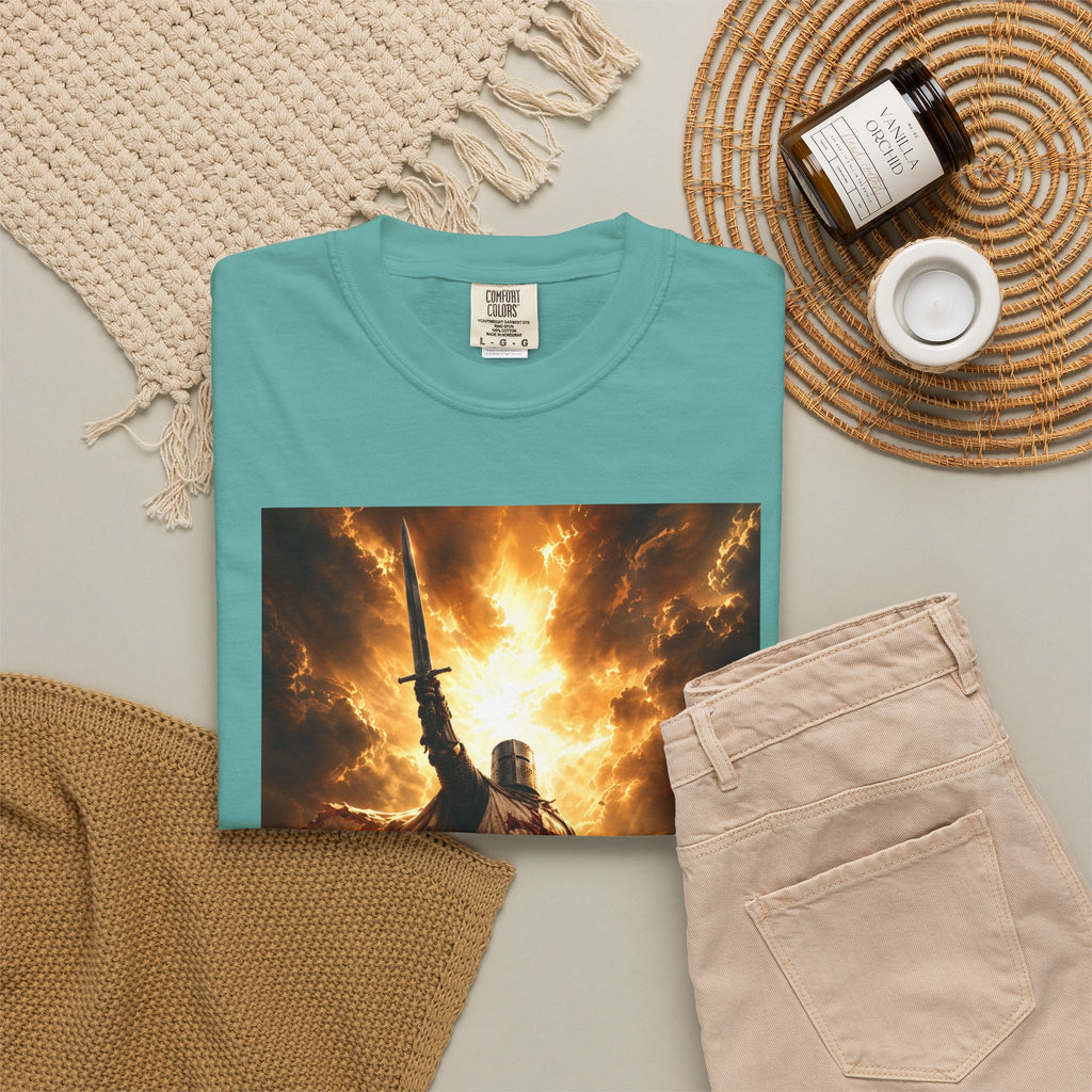 Viking Warrior Graphic T-Shirt — Fiery Norse Battle Scene