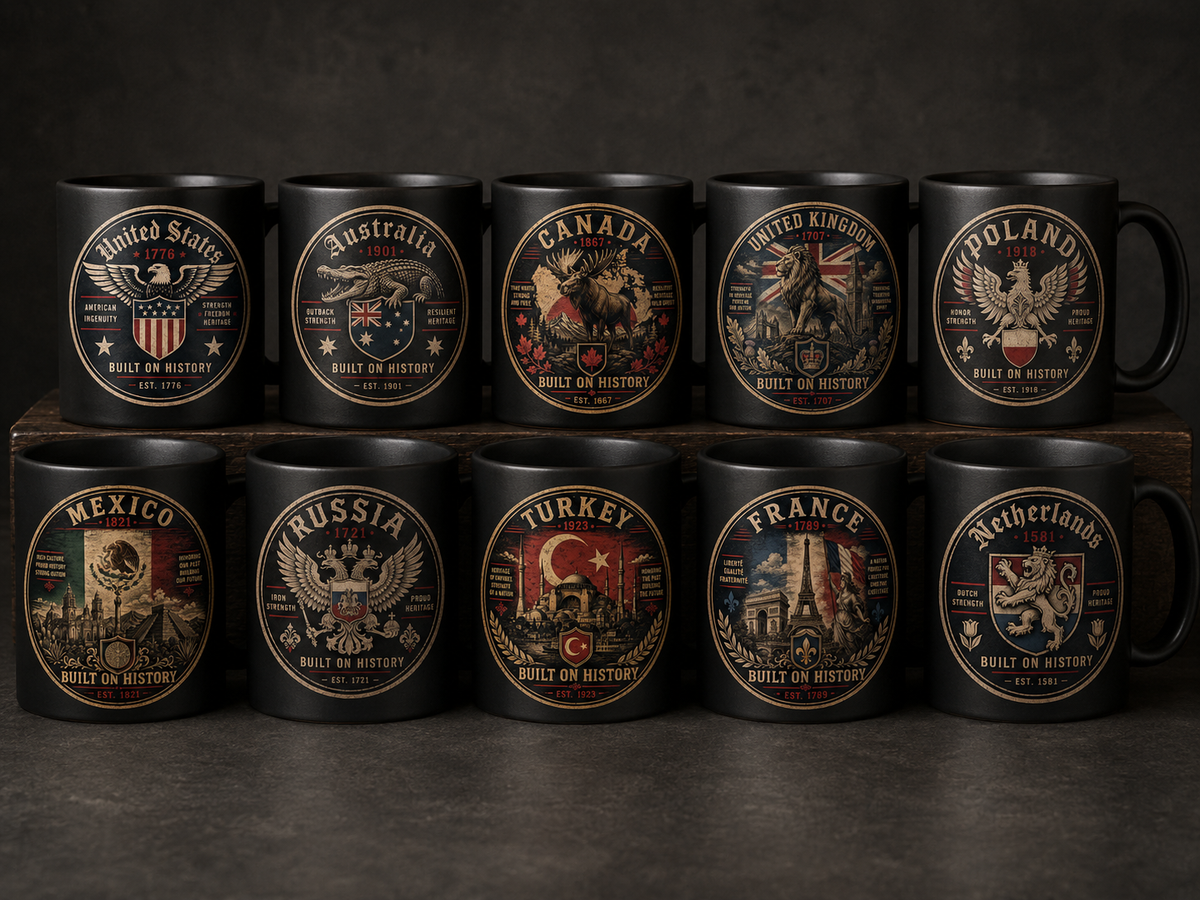 New Vintage Built on History Mugs